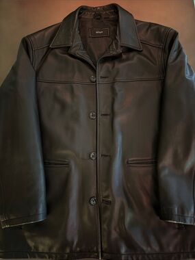 Alfani Black Men’s Leather Trench Coat